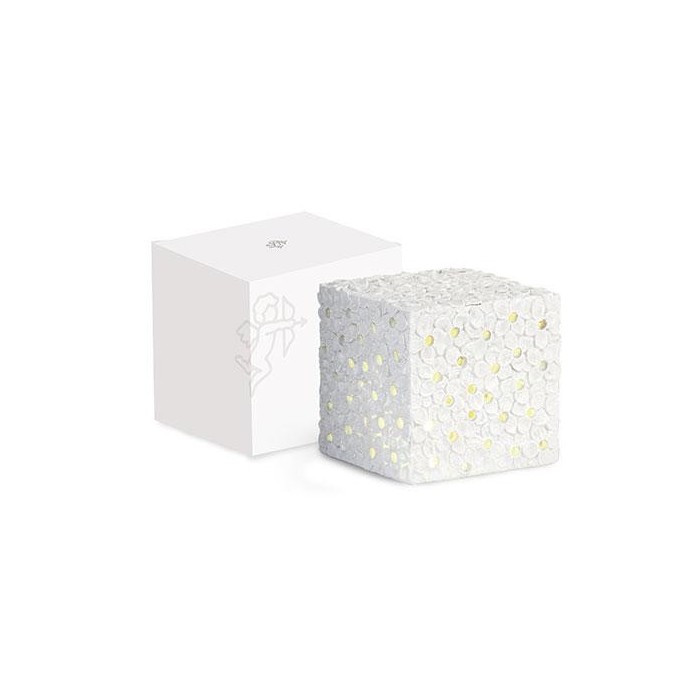 CUBO BIANCO FIORI CON LED E SC